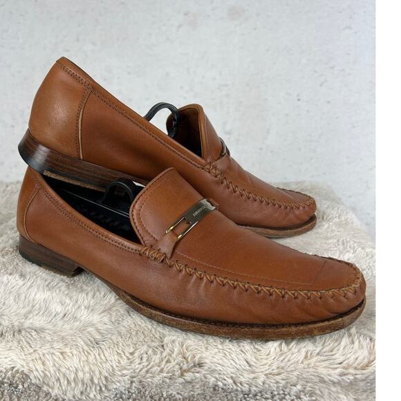 Bruno Magli Brown Leather Loafers - Picture 1 of 10